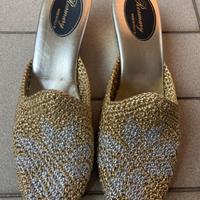 Ciabatte  vintage decorate  color  oro