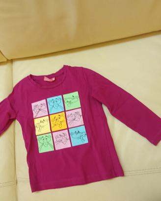 maglietta bambina  con stampa pantera rosa