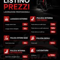Lavaggio auto/moto tappezzeria domicilio