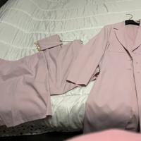 Tailleur con soprabito rosa