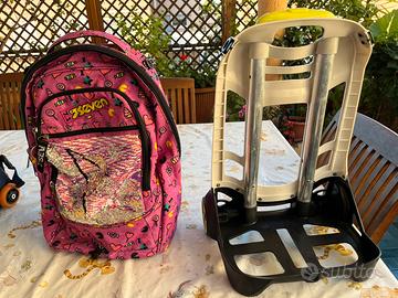 Zaino seven fucsia con carrellino giallo fluo