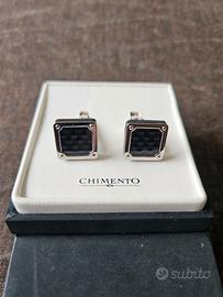 Chimento - Gemelli camicia nero carbonio nuovi