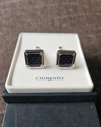 Chimento - Gemelli camicia nero carbonio nuovi