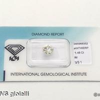 Anello solitario diamante ct 1,48 certificato IGI