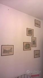 6 piccoli quadri con immagini di città