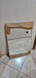 specchio con inserto in legno 