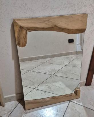 specchio con inserto in legno 