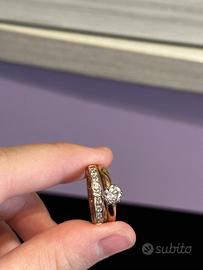 Anello fedina e solitario