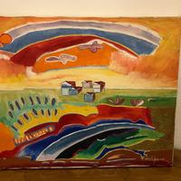 "Case in campagna" - dipinto a mano olio su tela -