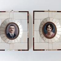 Coppia di miniature antiche firmate Weber