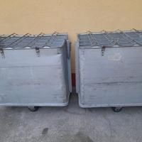 2 Carrelli Portabiancherie In Zinco Alluminio Alvi