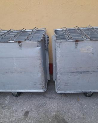 Carrello Portabiancherie In Zinco Alluminio Alvi