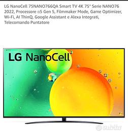 LG NanoCell| Tv 75” Serie Nano76 | 4K Smart TV