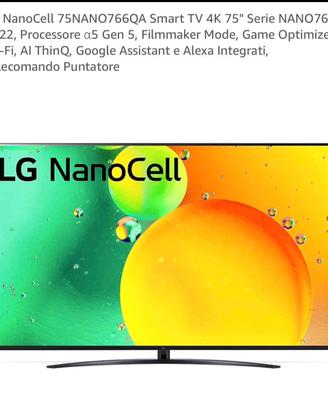 LG NanoCell| Tv 75” Serie Nano76 | 4K Smart TV