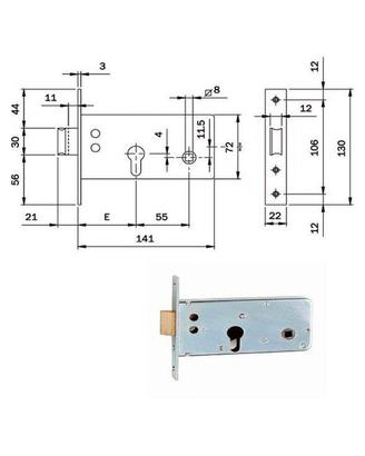serratura Iseo 720600