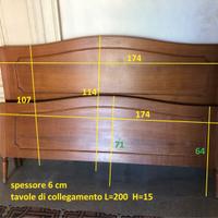 Testiera/pediera in legno massello