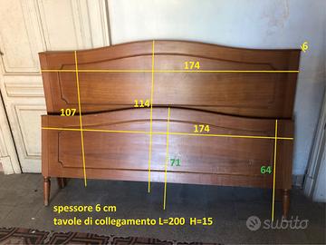 Testiera/pediera in legno massello