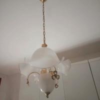 lampadario vintage in vetro di murano