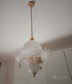 lampadario vintage in vetro di murano