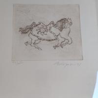 Ferruccio Bolognesi "cavalli " litografia del 1978