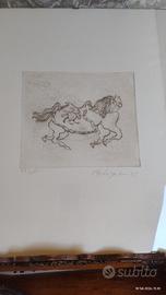 Ferruccio Bolognesi "cavalli " litografia del 1978