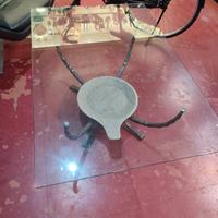 Tavolino salotto ferro battuto e cristallo