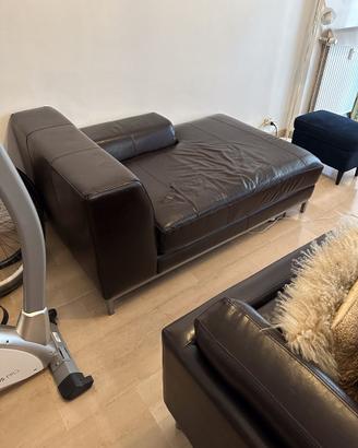 Divano Chaise longue vera pelle Ikea