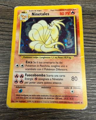 CARTA POKEMON NINETALES HOLO VINTAGE SET BASE