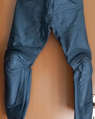 Pantaloni moto di pelle nera DAINESE Tg. 46
