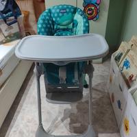 Seggiolone Chicco regolabile con vassoio e cinture