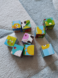 Puzzle a blocchi legno bimbo/bimba