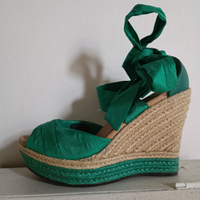 Sandali zeppe Ugg verdi 38 corda tessuto