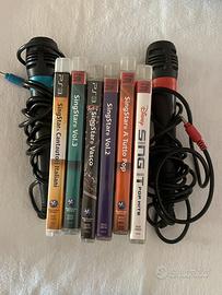Coppia microfoni Singstar e 6 giochi PS3