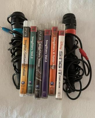 Coppia microfoni Singstar e 6 giochi PS3