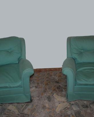 Coppia poltrone tipo Frau colore verde acqua