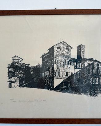 Incisione originale Piazza Pertinace Alba firmata
