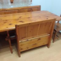 tavolo con  panche 1 grande 1 piccole e 1 ancolare