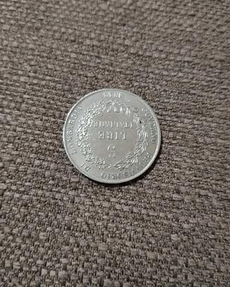 moneta da5 Lire del Governo Provvisorio di Lombar