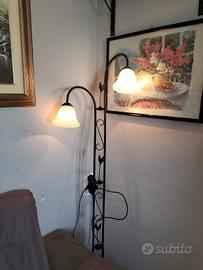 Lampada da terra in ferro battuto 