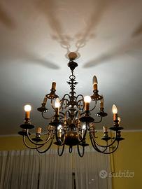 Lampadario ottone