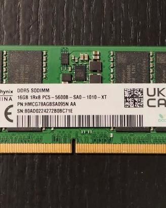 RAM DDR5 per Laptop – SK Hynix 16GB 5600MHz
