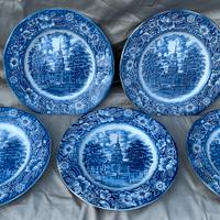 Piatti in porcellana Liberty blue (5pz)