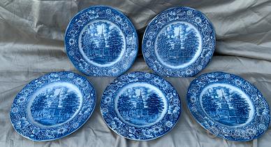 Piatti in porcellana Liberty blue (5pz)
