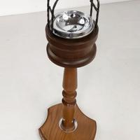 Posacenere da terra legno manico in ferro battuto