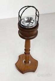 Posacenere da terra legno manico in ferro battuto