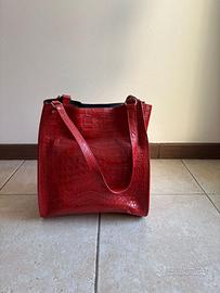 Borsa rossa BKNY stampa cocco