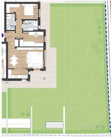 W2: Trilocale con giardino a Montagna