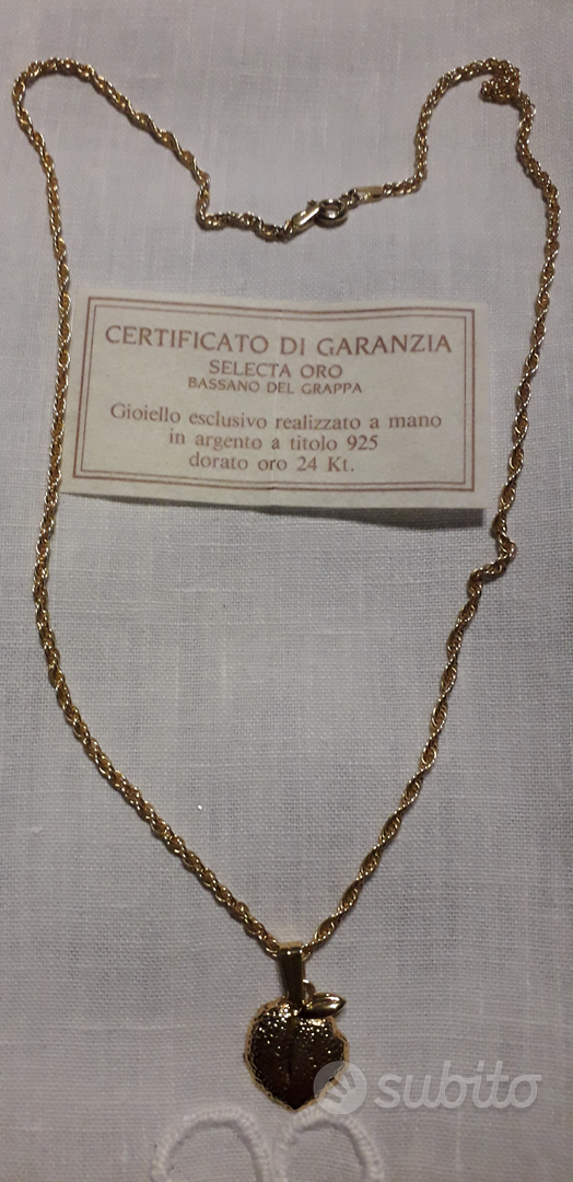 Collana catena placcata oro 24 kt