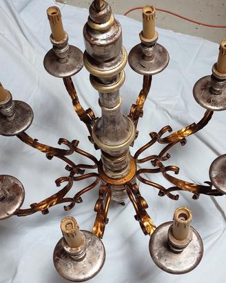 Lampadario  8 luci stile barocco  shabby chic 