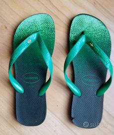 Infradito Havaianas Brazil tg .41/42 nere e verdi